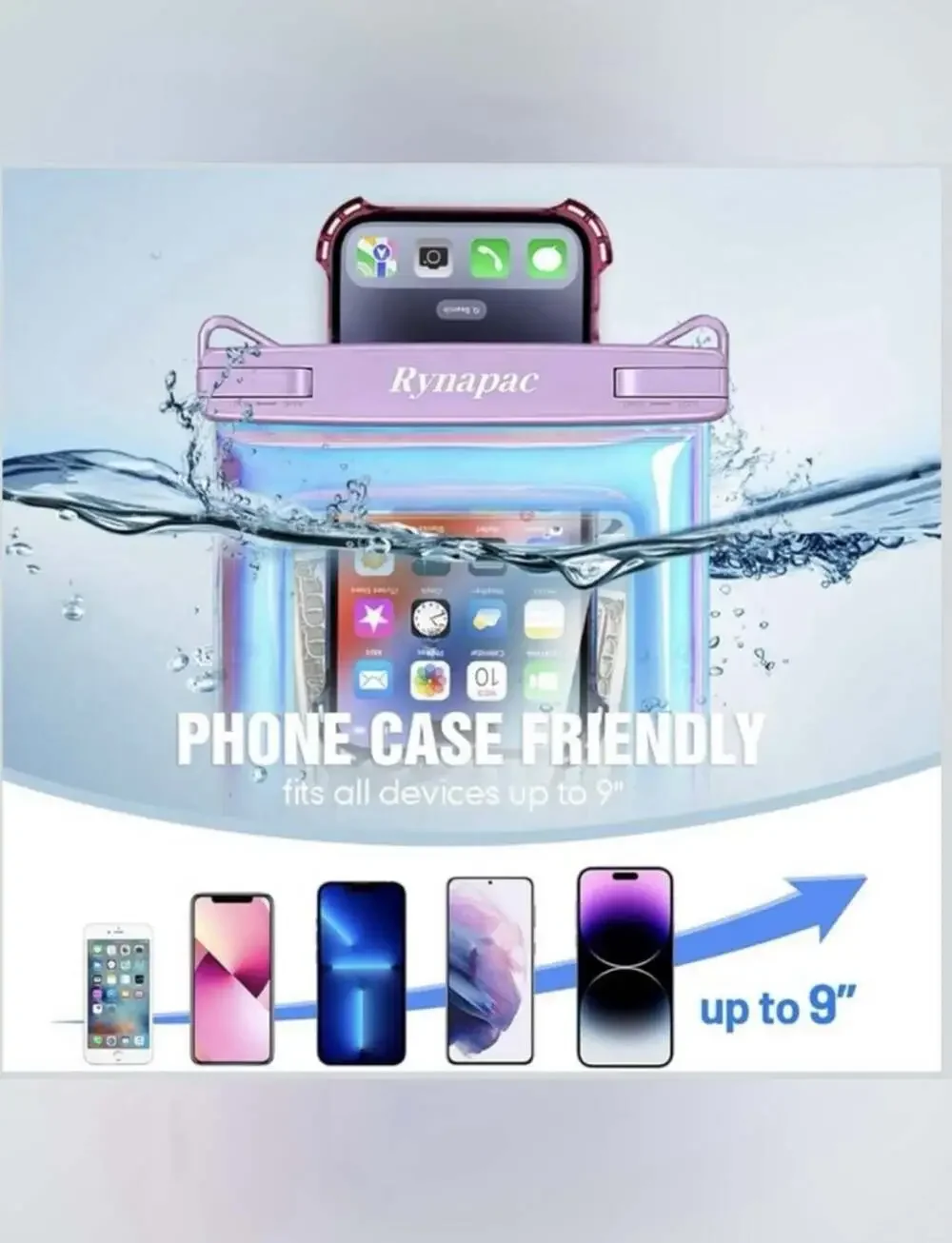 Waterproof Phone Pouch Floating, IPX8 Underwater Cellphone Holder With Lanyard